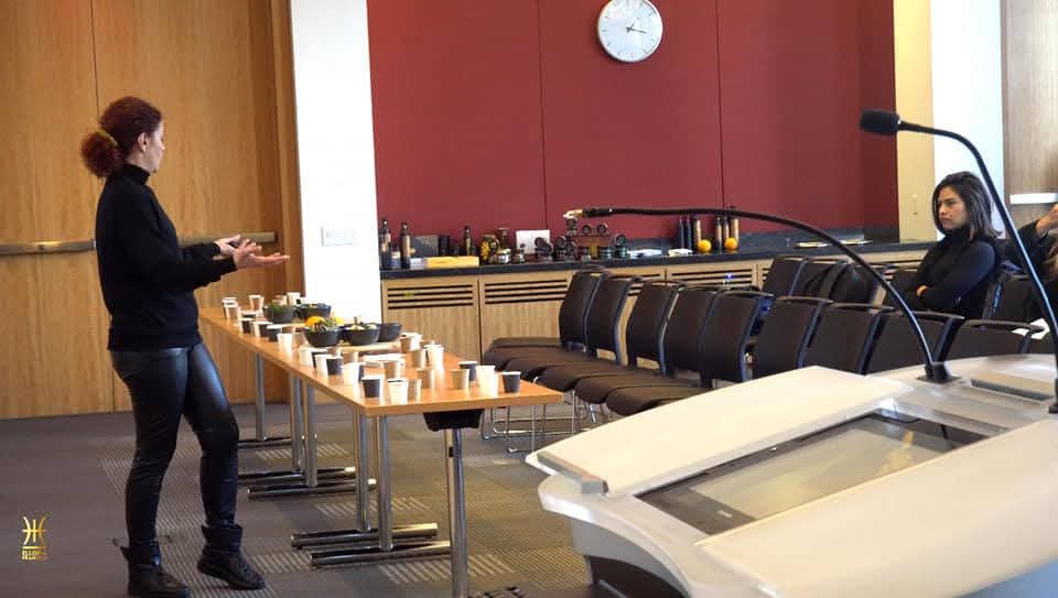 Olive oil workshop at Fordham University school of law in New York